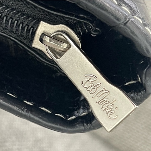 Bob Mackie Black Large Crocodile Embossed Design Shoulder Bag - Picture 4 of 16